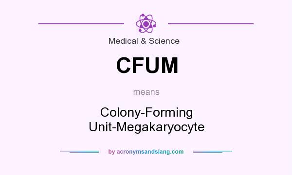 What does CFUM mean? It stands for Colony-Forming Unit-Megakaryocyte