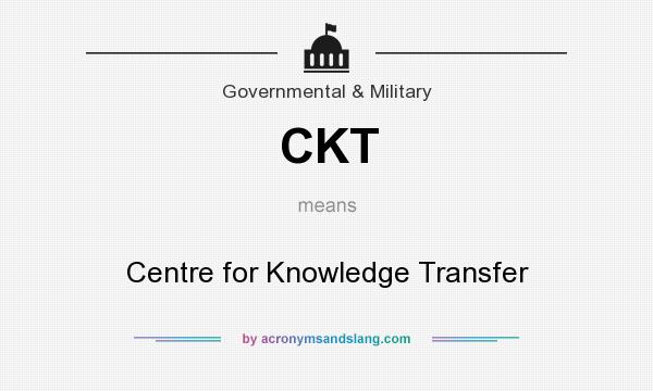 What does CKT mean? It stands for Centre for Knowledge Transfer