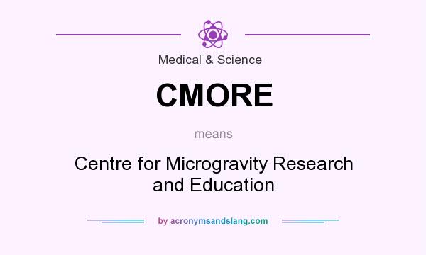 What does CMORE mean? It stands for Centre for Microgravity Research and Education