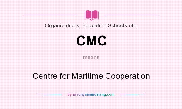 What does CMC mean? It stands for Centre for Maritime Cooperation