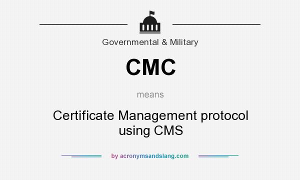 What does CMC mean? It stands for Certificate Management protocol using CMS