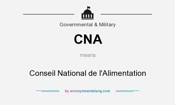 What does CNA mean? It stands for Conseil National de l`Alimentation