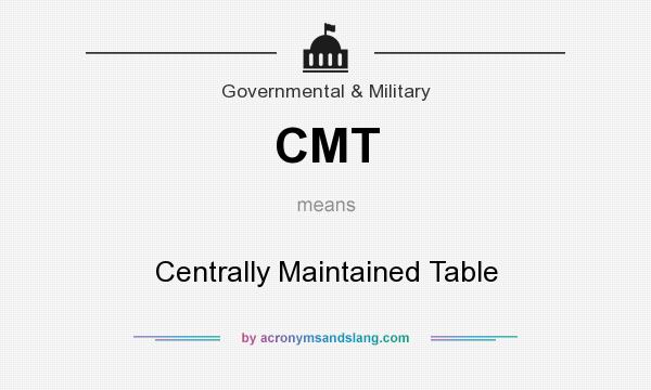 What does CMT mean? It stands for Centrally Maintained Table