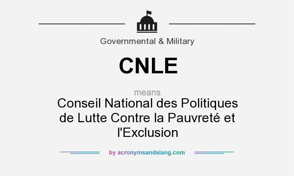 What does CNLE mean? It stands for Conseil National des Politiques de Lutte Contre la Pauvreté et l`Exclusion