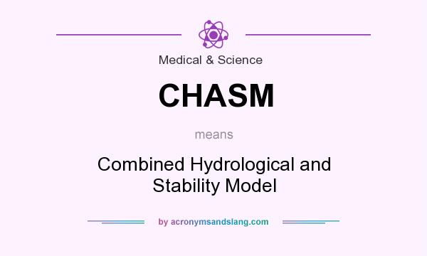 What does CHASM mean? It stands for Combined Hydrological and Stability Model