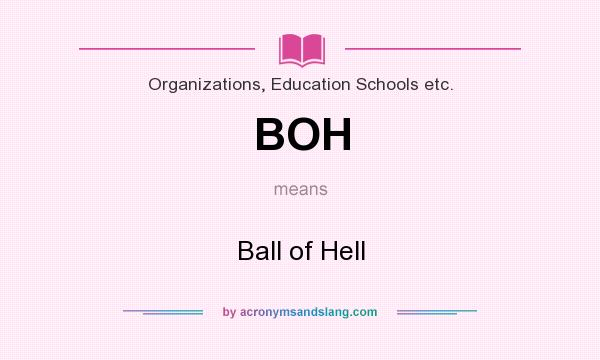 What does BOH mean? It stands for Ball of Hell