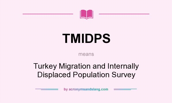 What does TMIDPS mean? It stands for Turkey Migration and Internally Displaced Population Survey