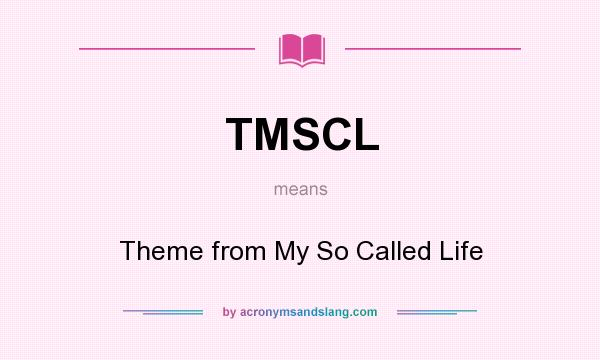 What does TMSCL mean? It stands for Theme from My So Called Life