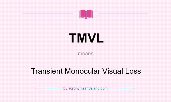 What does TMVL mean? It stands for Transient Monocular Visual Loss