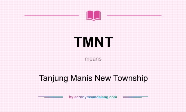 What does TMNT mean? It stands for Tanjung Manis New Township