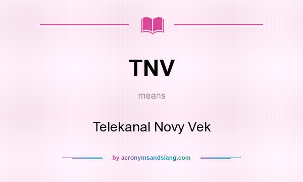 What does TNV mean? It stands for Telekanal Novy Vek