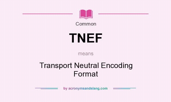 What does TNEF mean? It stands for Transport Neutral Encoding Format