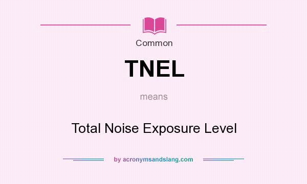 What does TNEL mean? It stands for Total Noise Exposure Level