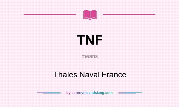What does TNF mean? It stands for Thales Naval France