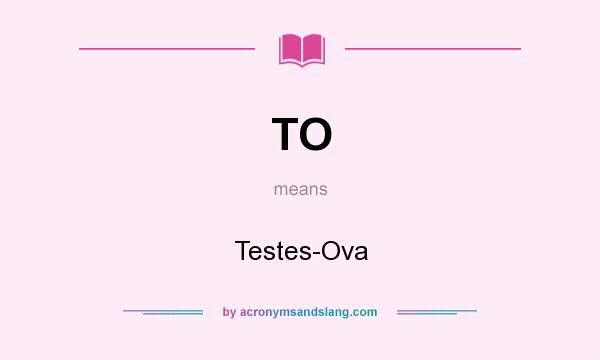 What does TO mean? It stands for Testes-Ova