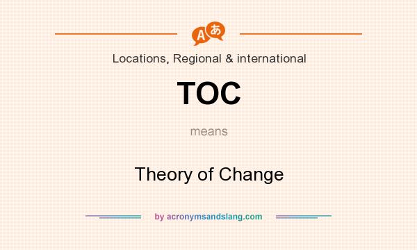 What does TOC mean? It stands for Theory of Change