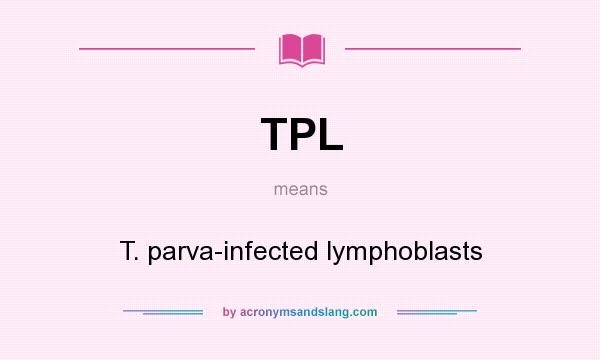 What does TPL mean? It stands for T. parva-infected lymphoblasts