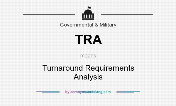 What does TRA mean? It stands for Turnaround Requirements Analysis