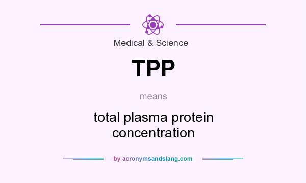 What does TPP mean? It stands for total plasma protein concentration