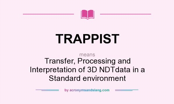 What does TRAPPIST mean? It stands for Transfer, Processing and Interpretation of 3D NDTdata in a Standard environment