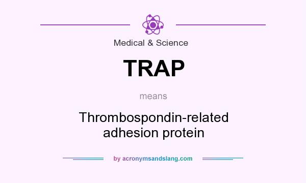 What does TRAP mean? It stands for Thrombospondin-related adhesion protein