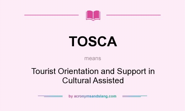 What does TOSCA mean? It stands for Tourist Orientation and Support in Cultural Assisted