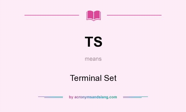 What does TS mean? It stands for Terminal Set