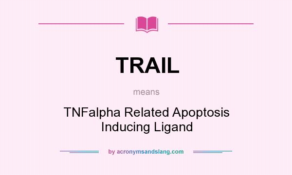 What does TRAIL mean? It stands for TNFalpha Related Apoptosis Inducing Ligand