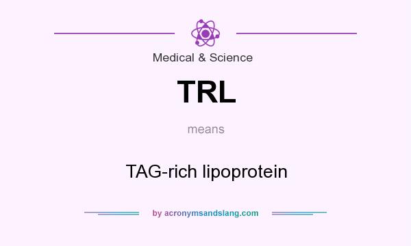 What does TRL mean? It stands for TAG-rich lipoprotein