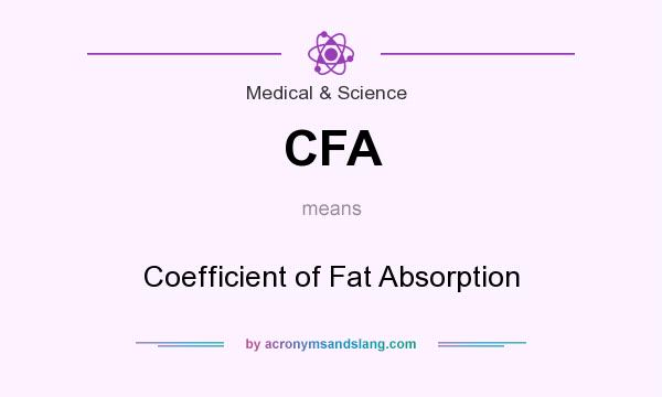 What does CFA mean? It stands for Coefficient of Fat Absorption