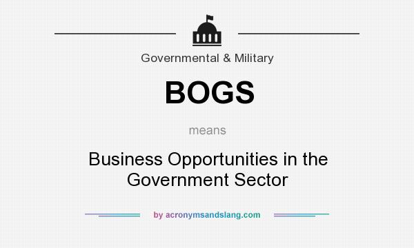 What does BOGS mean? It stands for Business Opportunities in the Government Sector