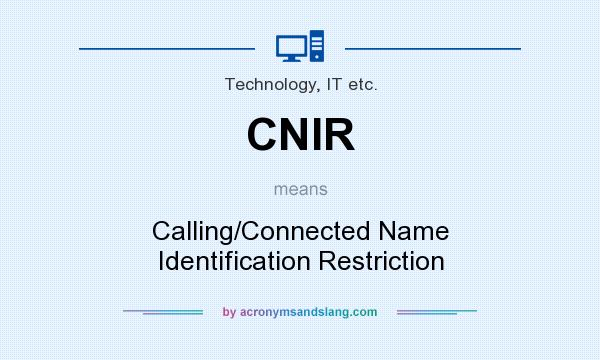 What does CNIR mean? It stands for Calling/Connected Name Identification Restriction