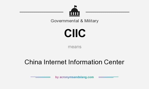 What does CIIC mean? It stands for China Internet Information Center