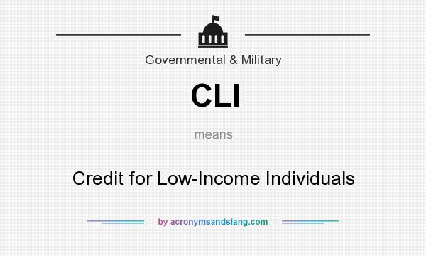 What does CLI mean? It stands for Credit for Low-Income Individuals