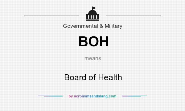 What does BOH mean? It stands for Board of Health
