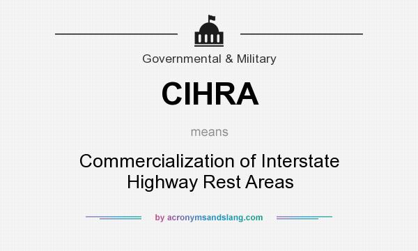 What does CIHRA mean? It stands for Commercialization of Interstate Highway Rest Areas