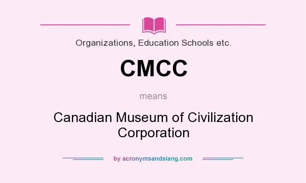 What does CMCC mean? It stands for Canadian Museum of Civilization Corporation