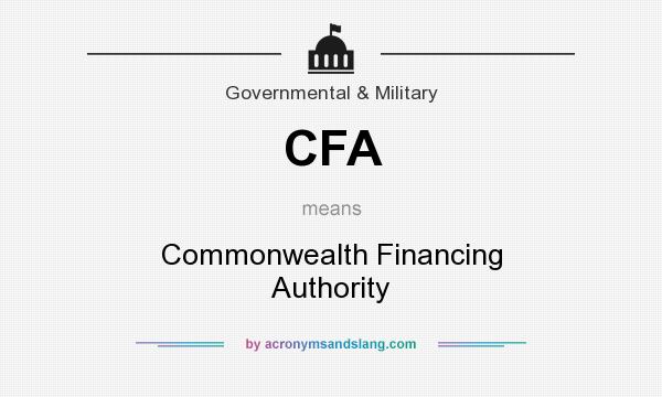 What does CFA mean? It stands for Commonwealth Financing Authority