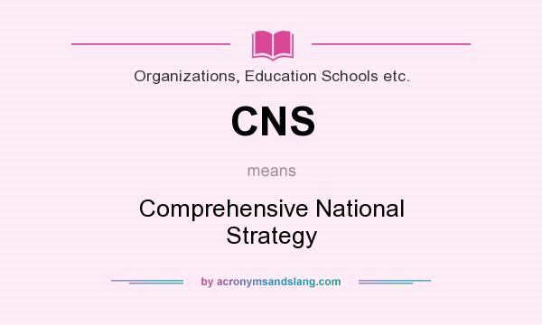 What does CNS mean? It stands for Comprehensive National Strategy