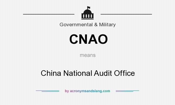 What does CNAO mean? It stands for China National Audit Office