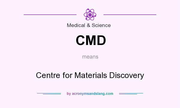 What does CMD mean? It stands for Centre for Materials Discovery