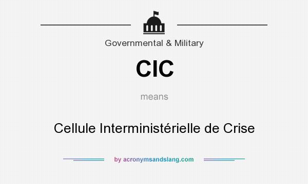 What does CIC mean? It stands for Cellule Interministérielle de Crise