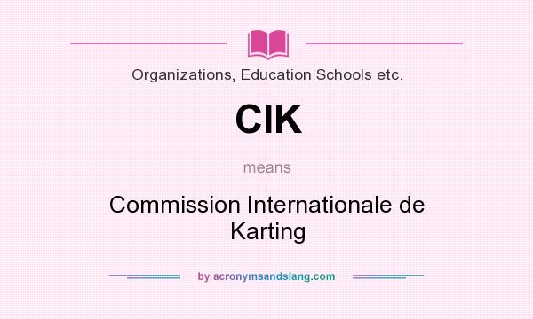 What does CIK mean? It stands for Commission Internationale de Karting