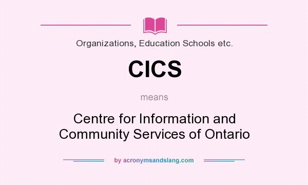 What does CICS mean? It stands for Centre for Information and Community Services of Ontario