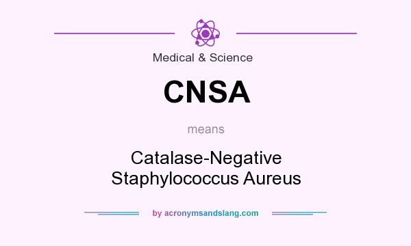 What does CNSA mean? It stands for Catalase-Negative Staphylococcus Aureus