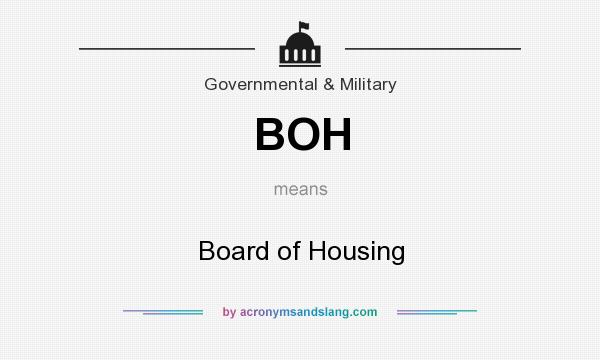 What does BOH mean? It stands for Board of Housing