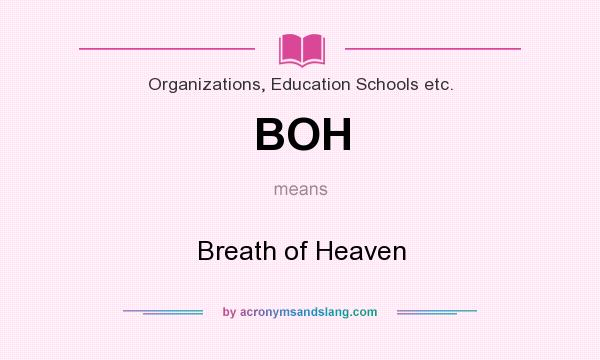 What does BOH mean? It stands for Breath of Heaven