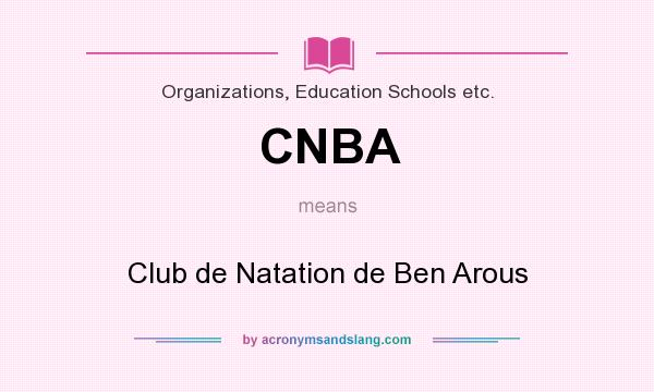 What does CNBA mean? It stands for Club de Natation de Ben Arous