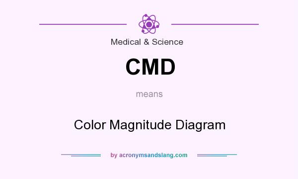 What does CMD mean? It stands for Color Magnitude Diagram