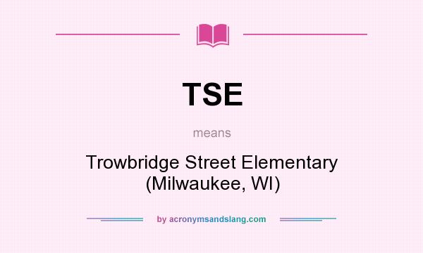 What does TSE mean? It stands for Trowbridge Street Elementary (Milwaukee, WI)